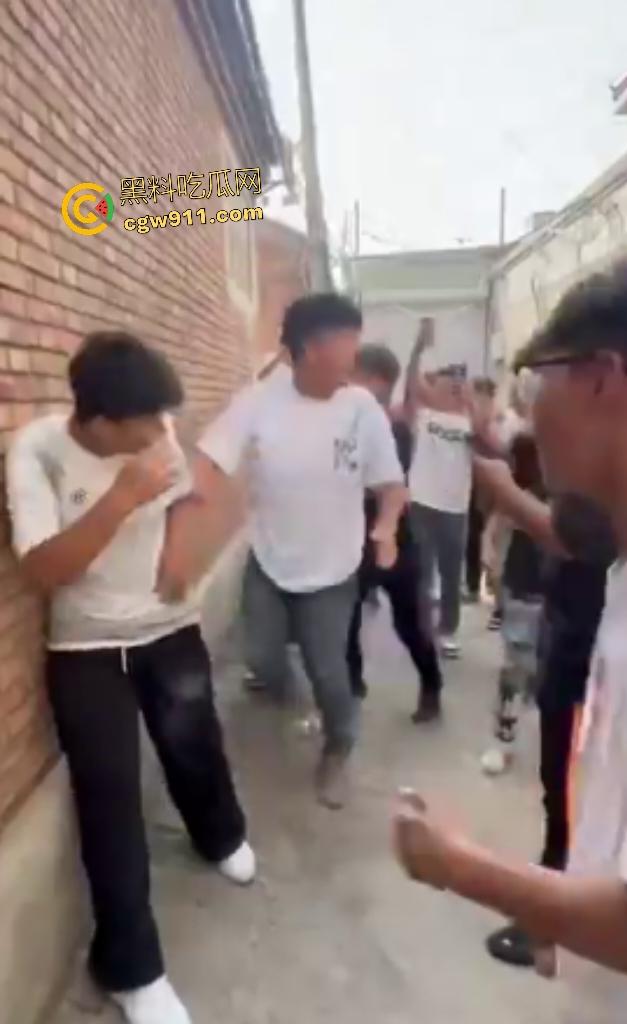 河北廊坊霸州胜芳镇,未成年围殴白衣受害者!小霸王拳脚如雨点狂砸,围观群众起哄拍摄嘲讽“奖励你的”!-5